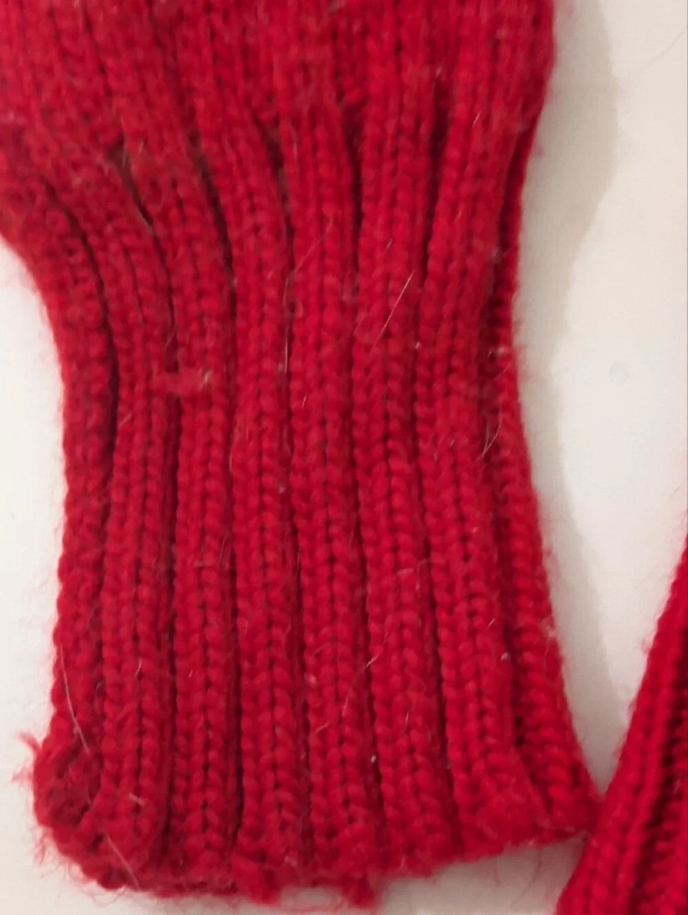 Vancouver Red Kids Knit Mittens with White Olympic Ring Design